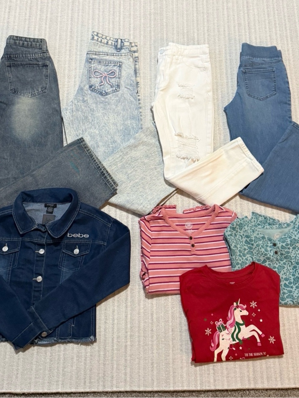 bebe Dark Blue Denim Jacket for Girls